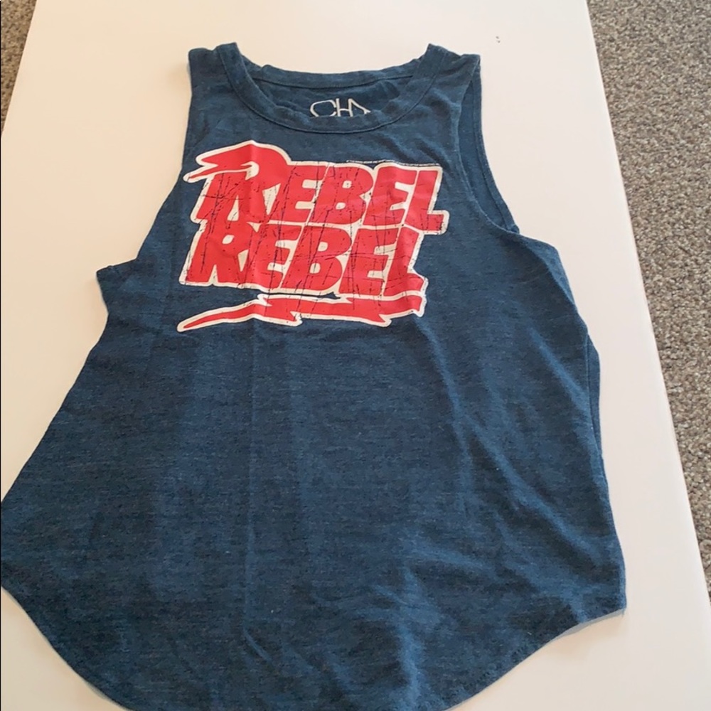 Blue muscle tank